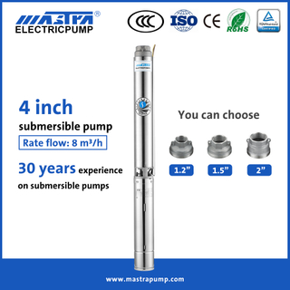 Mastra 4 inch best rated submersible deep well pumps R95-ST8 400 ft deep well pump