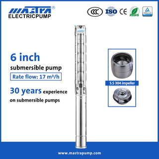 Mastra 6 inch all stainless steel borewell submersible pump price 6SP17-14 electric submersible pump