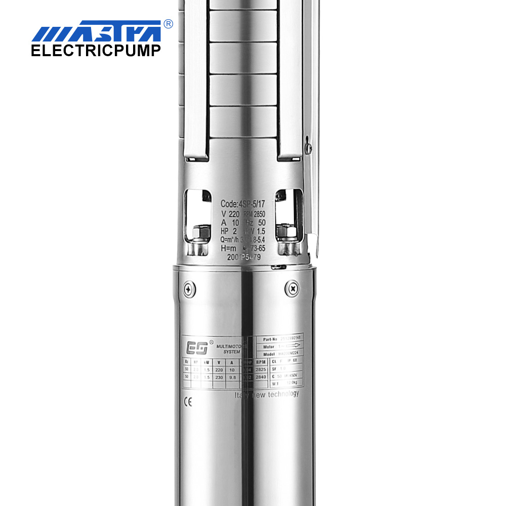 Mastra 4 inch stainless steel submersible pump - 4SP series 2 m³/h rated flow Stainless steel pump