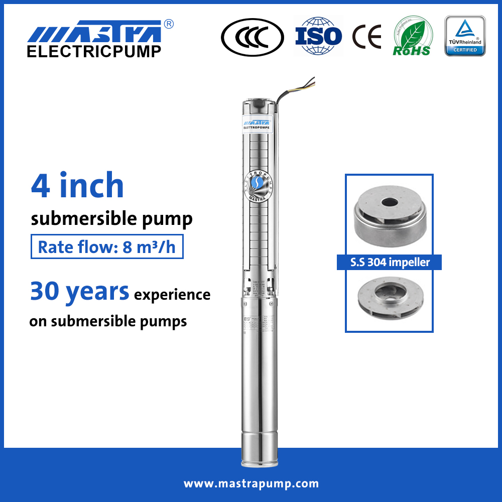 Mastra 4 inch all stainless steel well submersible pumps 4SP submersible pump for drip irrigation