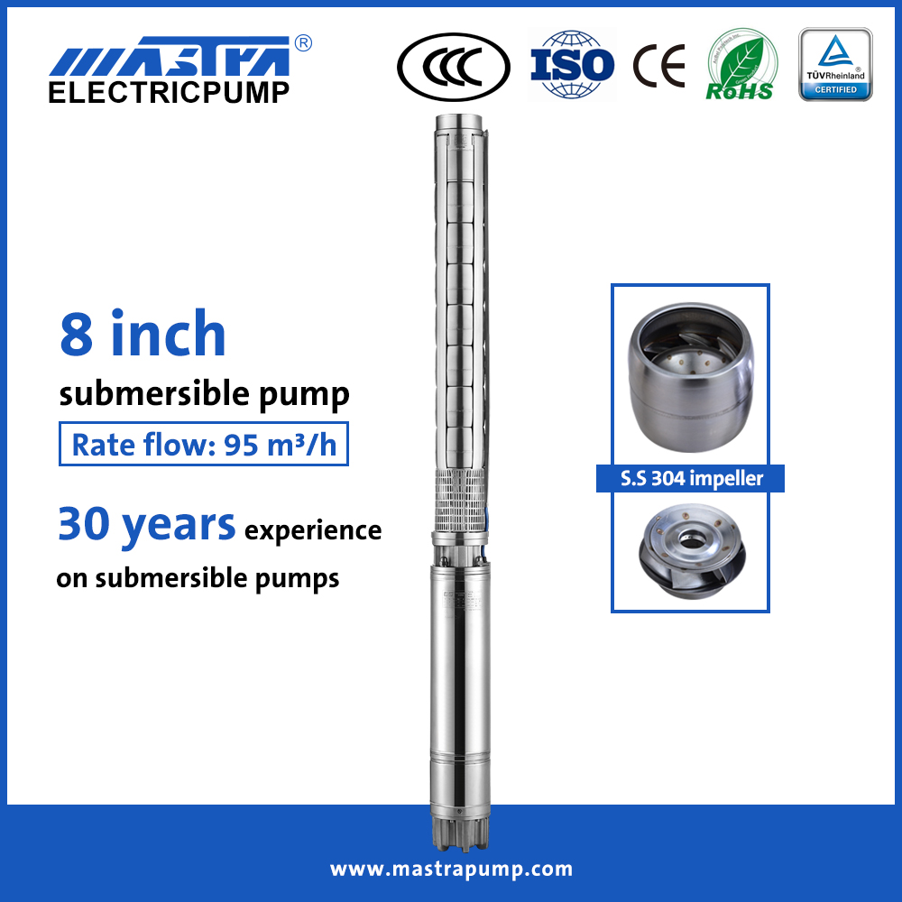 Mastra 8 inch all stainless steel china water pump manufacturers 8SP long shaft submersible pump