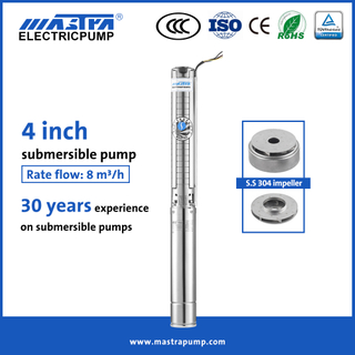 Mastra 4 inch all stainless steel solar powered submersible pump 4SP8 deep well submersible water pump