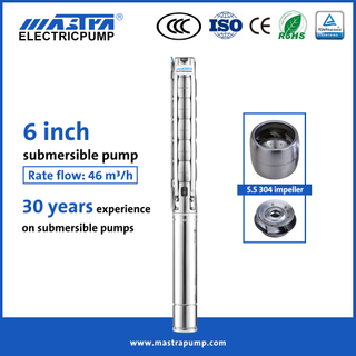 Mastra 6 inch all stainless steel submersible agricultural irrigation pump 6SP46 submersible high pressure water pump