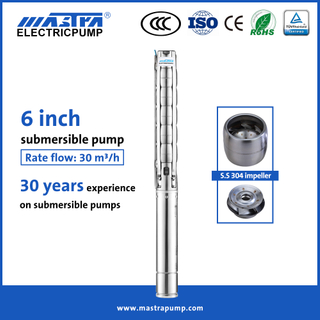 Mastra 6 inch full stainless steel grundfos submersible well pump reviews 6SP30-18 electric submersible pump