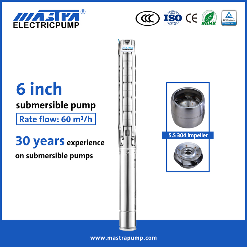 Mastra 6 inch stainless steel 3 phase submersible well pump 6SP super submersible pump