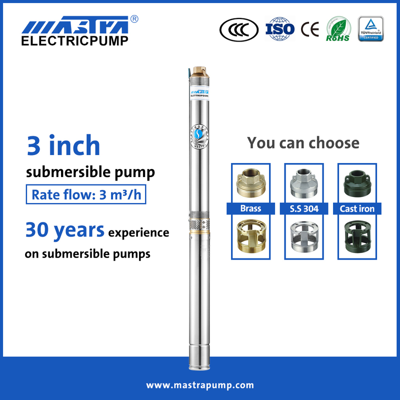 Mastra 3 inch deep well Submersible Pump R75-T3 1.5 hp submersible sump pump