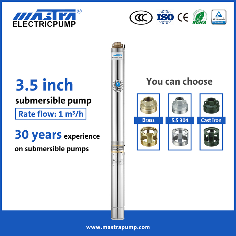 Mastra 3.5 inch ac submersible borehole pump high pressure water pump R85-QX 1 3 hp submersible sump pump