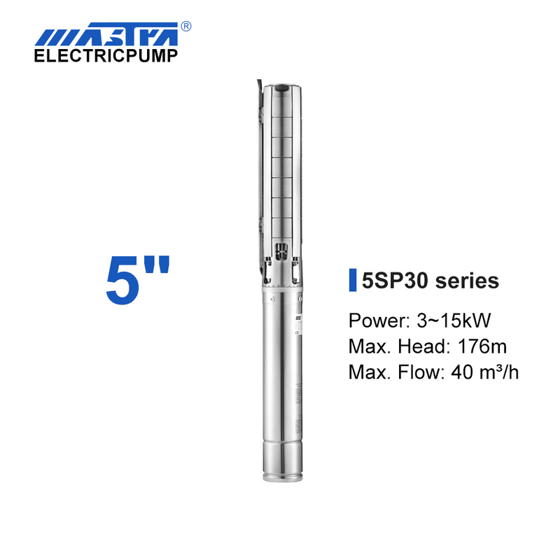 Mastra 5 inch stainless steel submersible pump - 5SP series 30 m³/h rated flow solar pump system