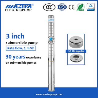 Mastra 3 inch full stainless steel submersible deep well pump 3SP electric submersible water pump