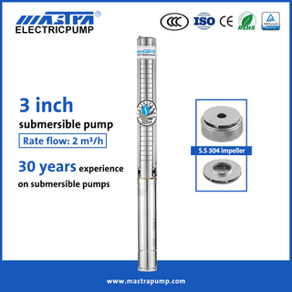 Mastra 3 inch all stainless steel grundfos 1.5 hp submersible pump 3SP2-17 electric submersible pump