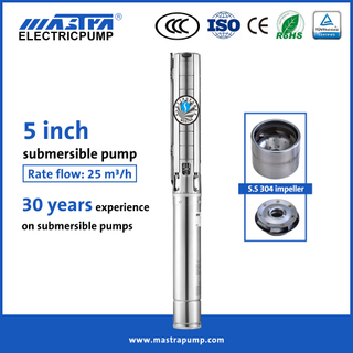 Mastra 5 inch all stainless steel grundfos submersible well pump 5SP25-20 electric submersible pump