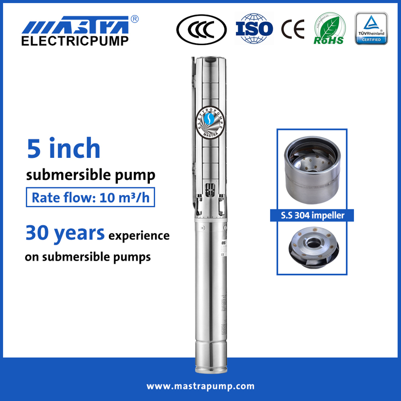 Mastra 5 inch all stainless steel the best submersible well pump 5SP10-15 electric submersible pump