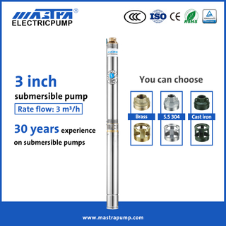 Mastra 3 inch Submersible deep well Pump R75-T3 1 hp submersible well pump