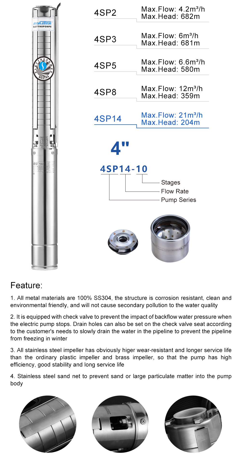 submersible pump in water tank