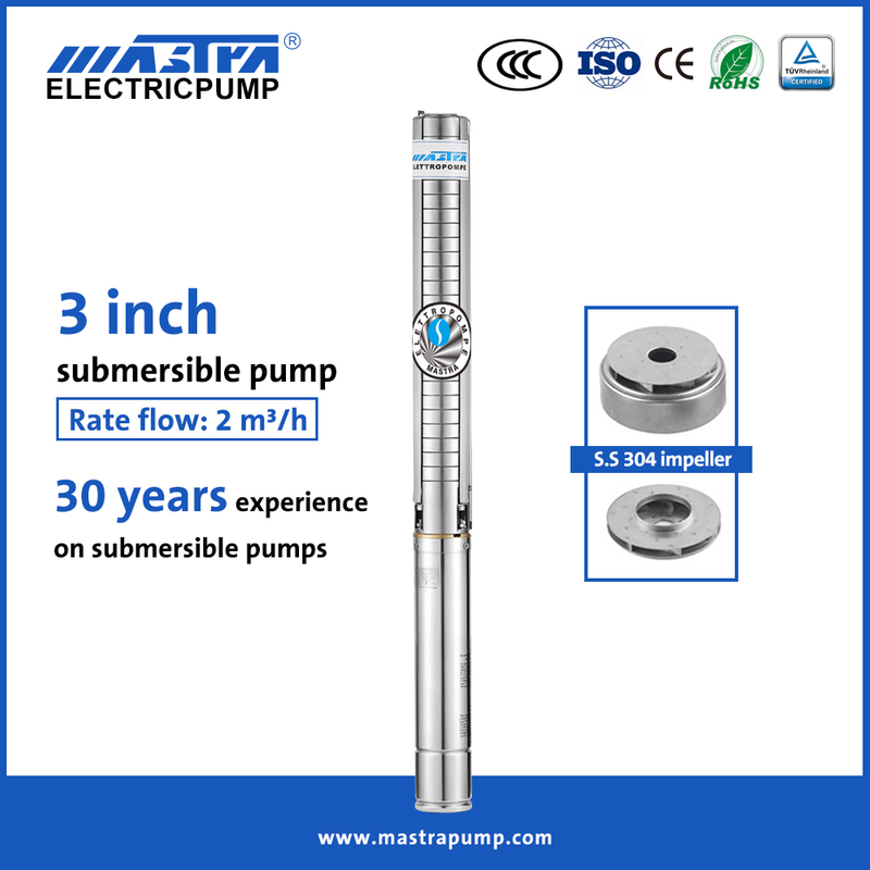 Mastra 3 inch stainless steel AC deep well pump manufacturers 3SP submersible pump brand