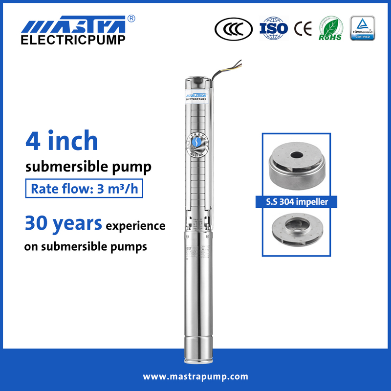 Mastra 4 inch full stainless steel submersible pump manufacturers 4SP 1 hp submersible sump pump