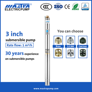Mastra 3 inch stainless steel submersible booster pump R75-T1 1 2 hp 10 gpm submersible well pump