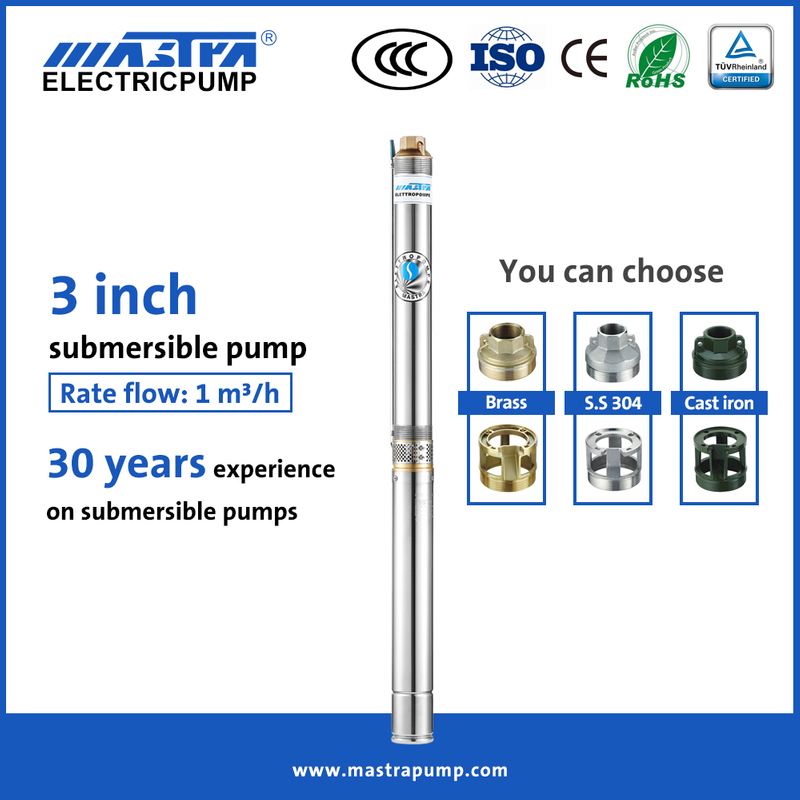 Mastra 3 inch stainless steel submersible booster pump R75-T1 1 2 hp 10 gpm submersible well pump