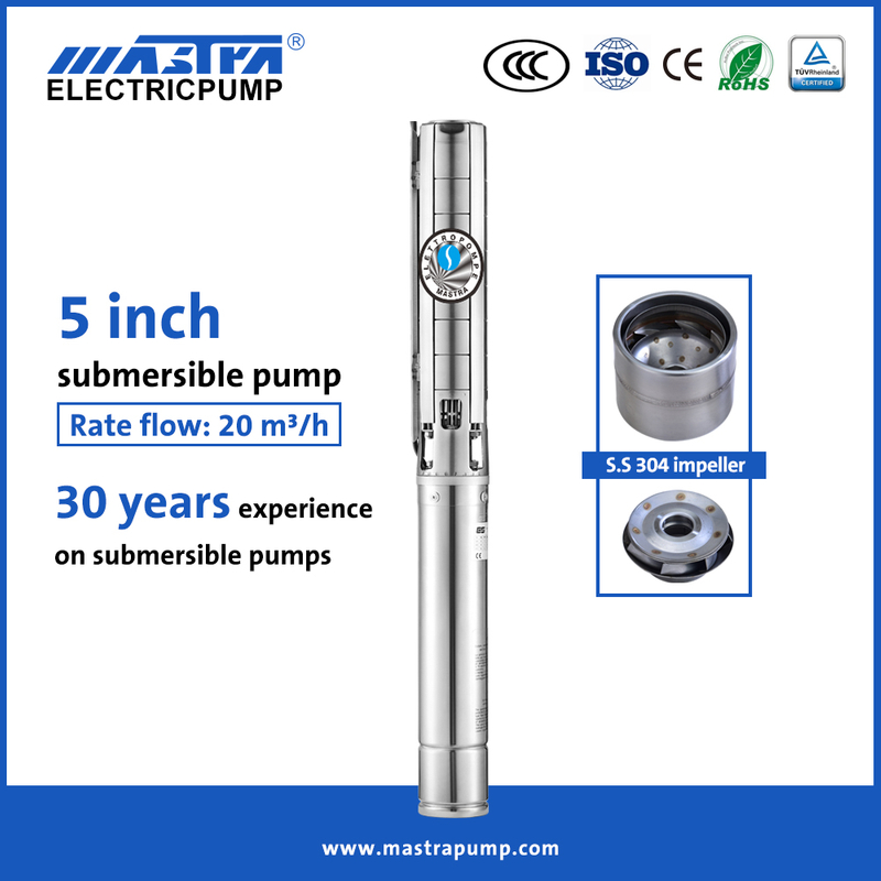 Mastra 5 inch all stainless steel dc submersible solar water pump 5SP20-22 electric submersible pump