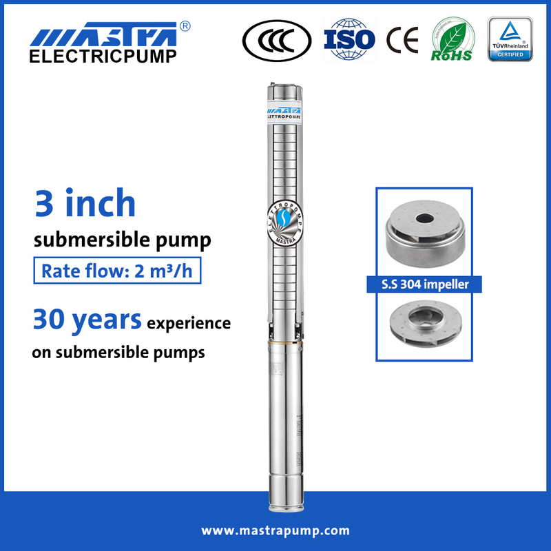 Mastra 3 inch all stainless steel small submersible fountain pump 3SP2 grundfos submersible well pump