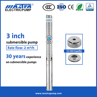 Mastra 3 inch all stainless steel 2 hp submersible well pump 3SP2 3'' submersible well pump