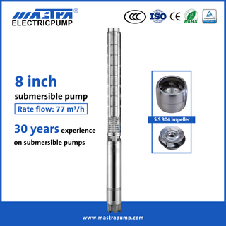 Mastra 8 inch full stainless steel grundfos submersible pump price list 8SP 15 hp submersible well pumps
