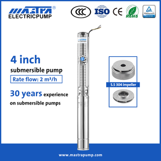 Mastra 4 inch all stainless steel 2 horsepower submersible pump 4SP2 3 phase submersible well pump