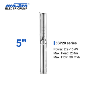 Mastra 5 inch stainless steel submersible pump - 5SP series 20 m³/h rated flow