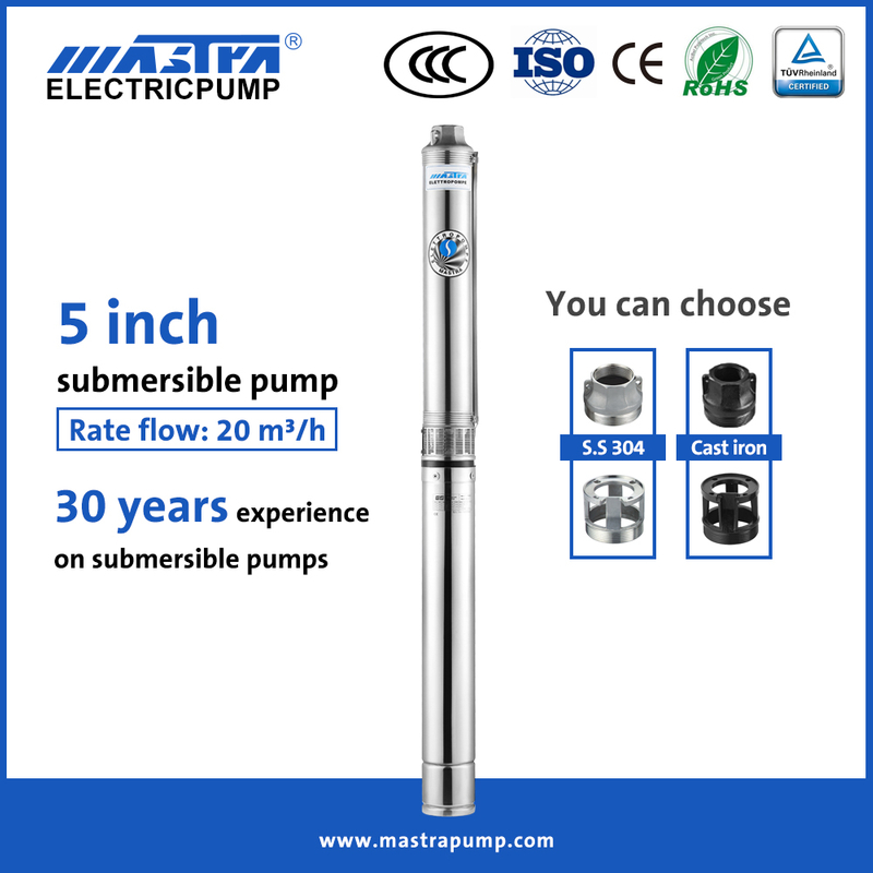 Mastra 5 inch 3/4 hp 2 wire submersible well pump R125-20 deep well submersible pump 2hp